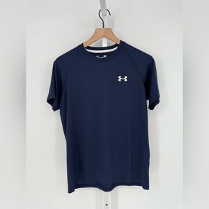Under Armour Men's Size S Loose Heatgear Navy Blue Short Sleeve Shirt
